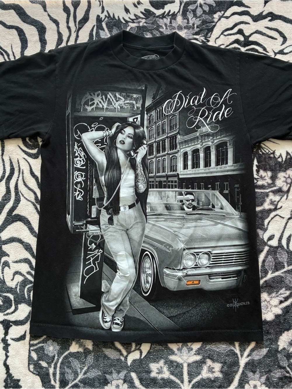B1B - DGA DAVID GONZALEZ ART CHICANO LOW RIDER T SHIRT